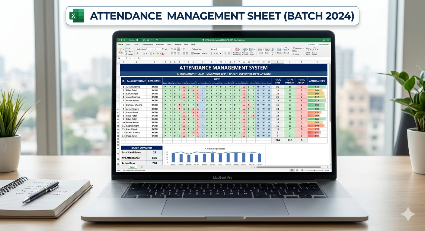 Student Attendance Management Dashboard Sheet Matrix